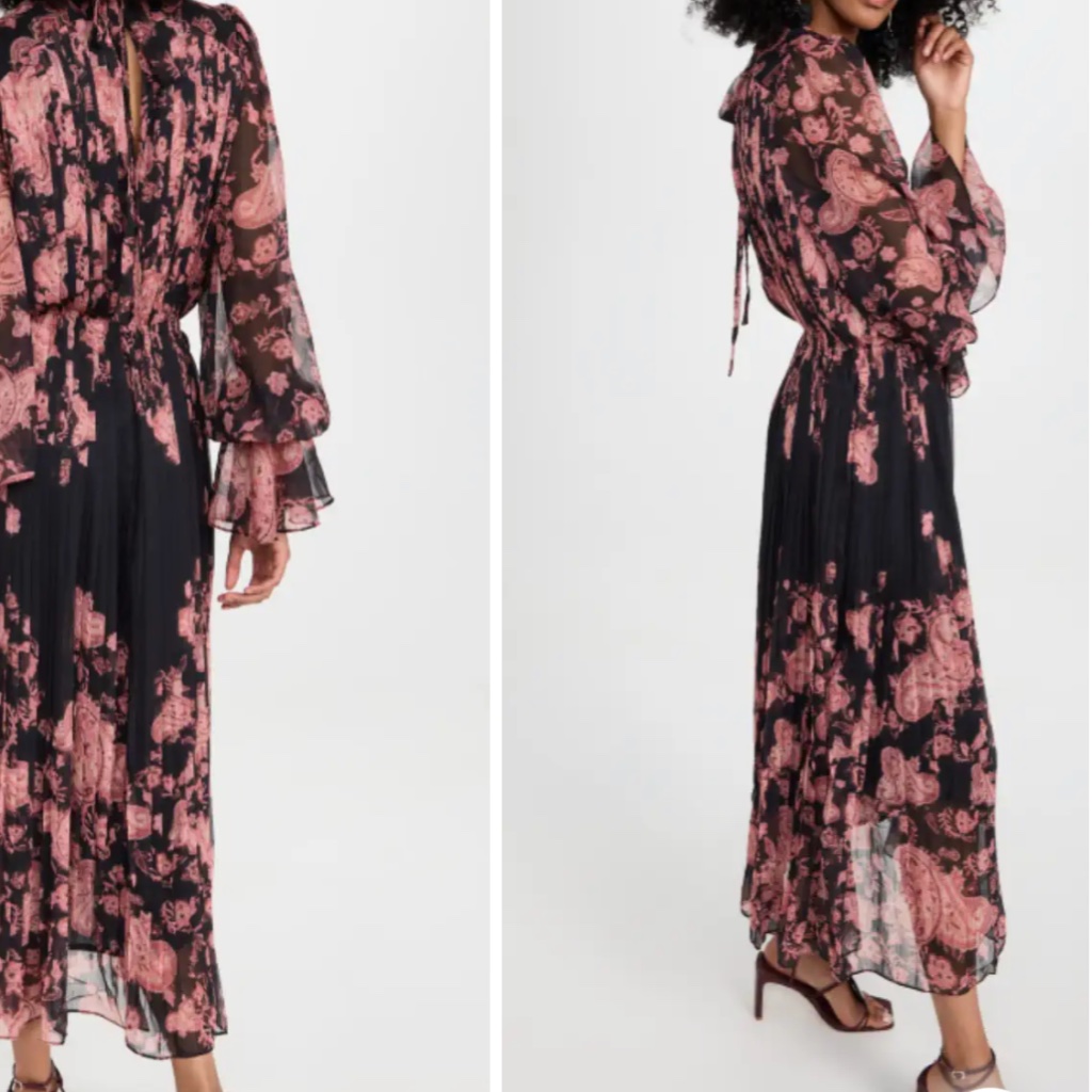 Gorgeous Pleated Long Sleeve Maxi Dress